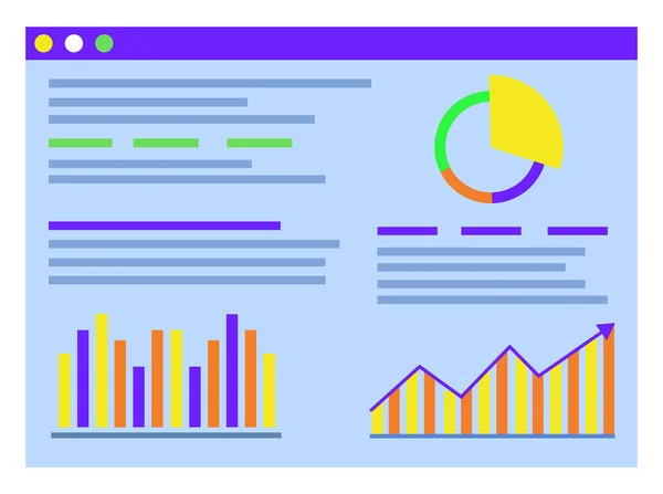 Diagrama analítico, plan de proyecto e informe financiero — Archivo Imágenes Vectoriales