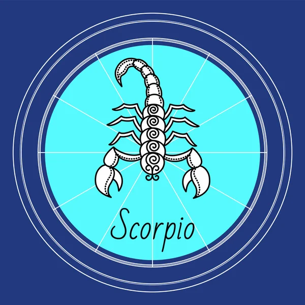 Scorpio Zodiac Sign astrologi och horoskop vektor — Stock vektor