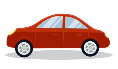 Eco Friendly Car, Kırmızı Araç Tarafı Otomobil Görünümü