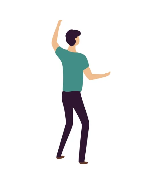 Homme dansant levant les mains, Clubber sur la fête — Image vectorielle