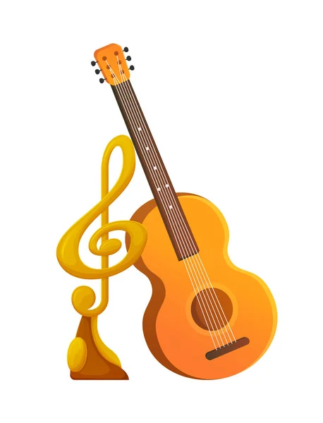 Prêmio de Música para Cantor, Instrumento de Guitarra Acústica — Vetor de Stock