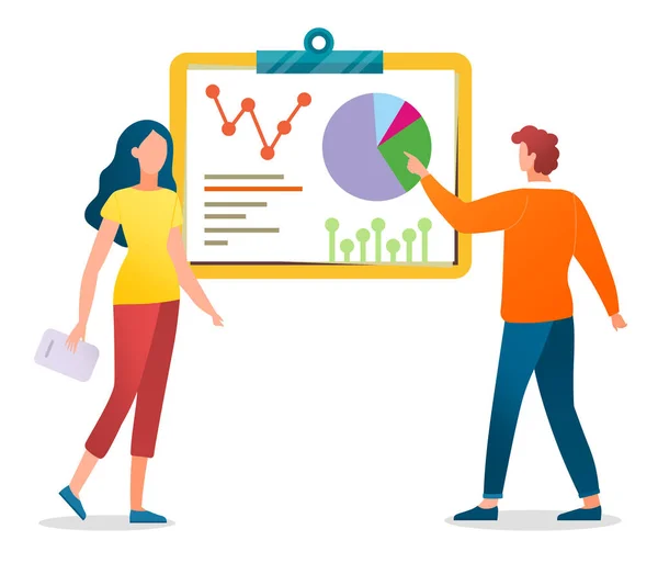 Estadística de Negocios y Diagrama Informe Vector — Archivo Imágenes Vectoriales