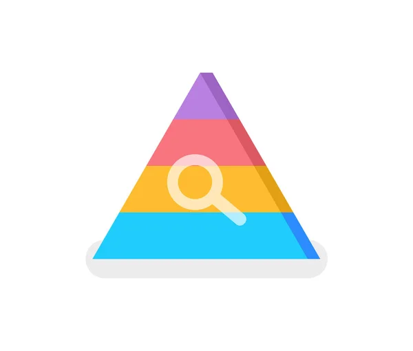 Pirâmide de cores de necessidades com vetor de sinal de pesquisa —  Vetores de Stock