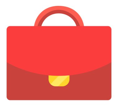 Kırmızı bavul beyaz üzerine izole edildi, vektör resmi