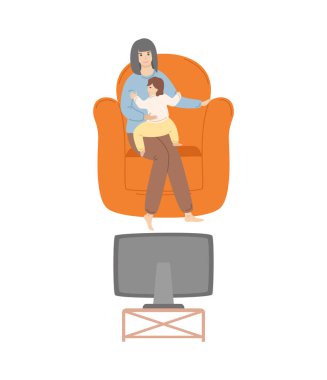 Kol Sandalyesinde oturan çocuklu kadın, Aile Gecesi