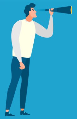 İş Adamı İleri Bakış Görünümü Karakteri