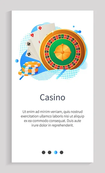 Casino Gambling, Roulette et jetons de cartes Web — Image vectorielle