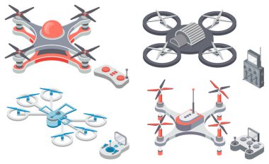 Quadcopter ve Uzaktan Denetleyici, Drone Vektörü
