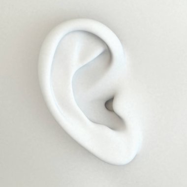 Human ear, close-up, 3D illustration clipart