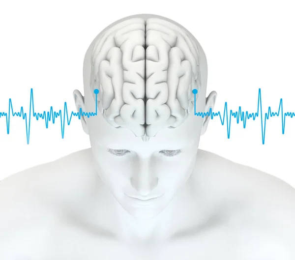 听力好，声波，医学上的3D插图 — 图库照片