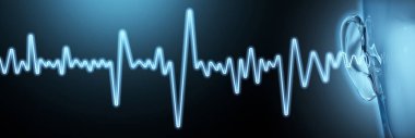 Good hearing, sound waves, medically 3D illustration clipart