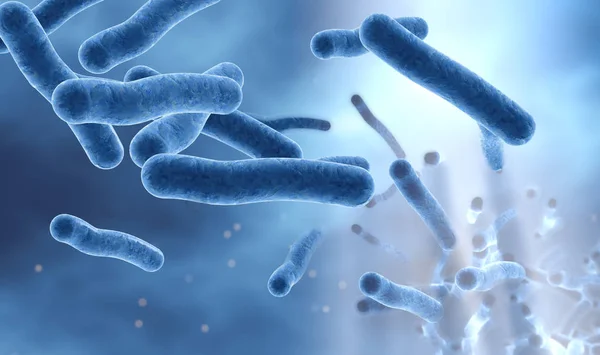 Legionella bacteria in water, 3D illustration