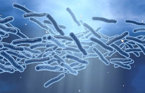 Legionella bacterias en el agua, ilustración 3D — Foto de Stock