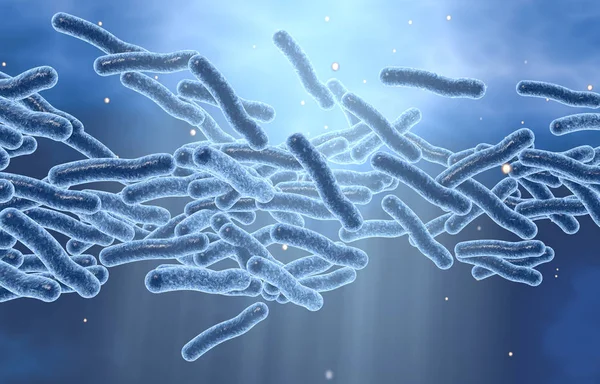 Legionella bacteria in water, 3D illustration