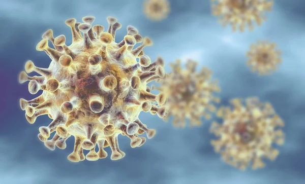 Corona virus, Mers virus, Středovýchodní respirační syndrom, 3d i — Stock fotografie