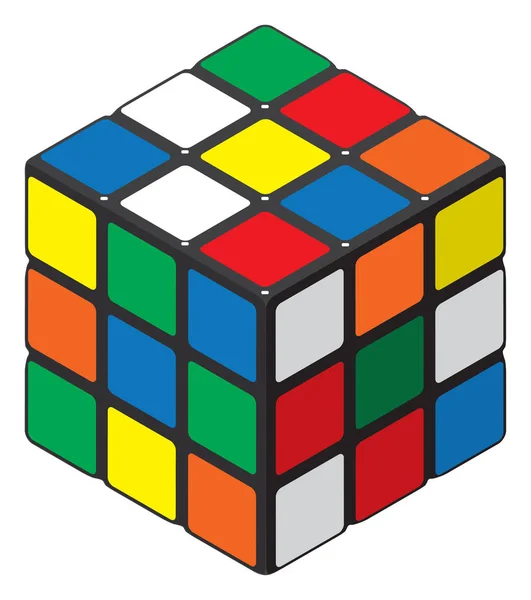 Jouet de puzzle cube isométrique — Image vectorielle