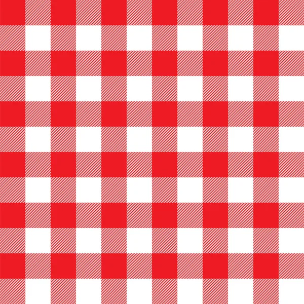 Padrão de gingham vermelho e branco sem costura papel de parede fundo — Vetor de Stock