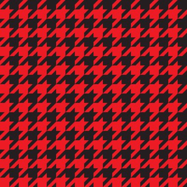 Sorunsuz houndstooth desen kırmızı ve siyah. Vektör görüntü.