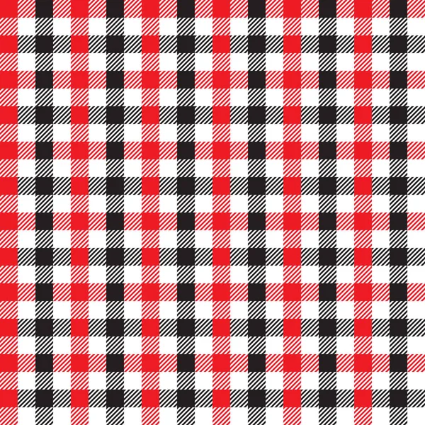 Modèle de gingham multicolore sans couture. Modèle rouge et noir . — Image vectorielle