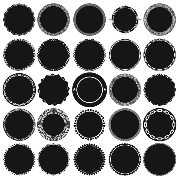 Yuvarlak Dekoratif kenarlık çerçeveleri sağlam topluluğu arka plan dolu. Vintage etiket tasarımları için idealdir.