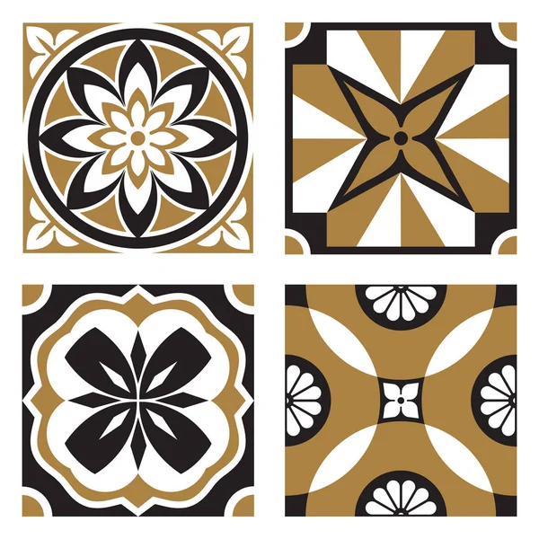 Vintage Ornamental Tile Patterns — Stock Vector