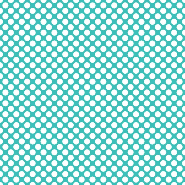 Seamless turquoise polka dots pattern texture background — Stock Vector