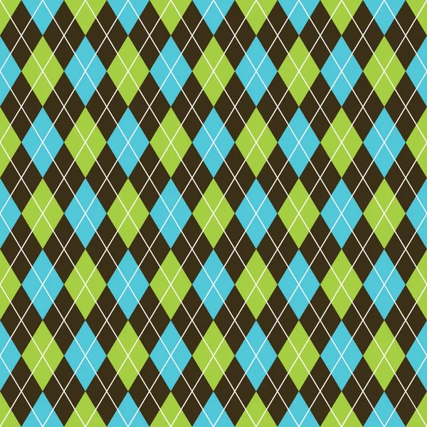 Seamless argyle pattern background. Grey and white pattern. Black, blue and lime green pattern. — Stock Vector