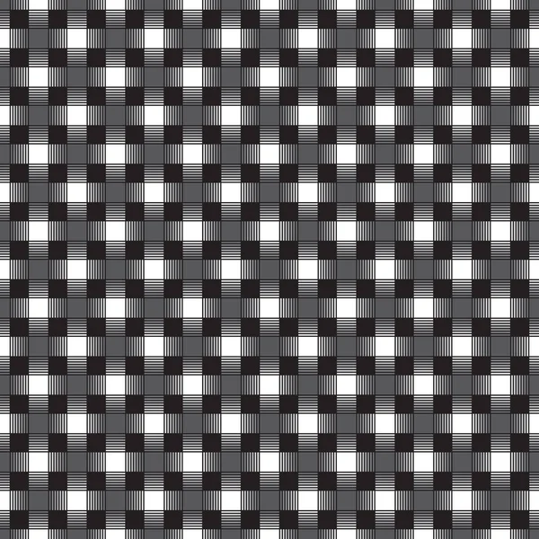 Απρόσκοπτη γεωμετρικά συνυφασμένη μαύρο και άσπρο έλεγχος μοτίβο — Διανυσματικό Αρχείο