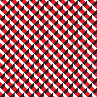 Sorunsuz 3d ızgara desen doku kırmızı, siyah ve beyaz.
