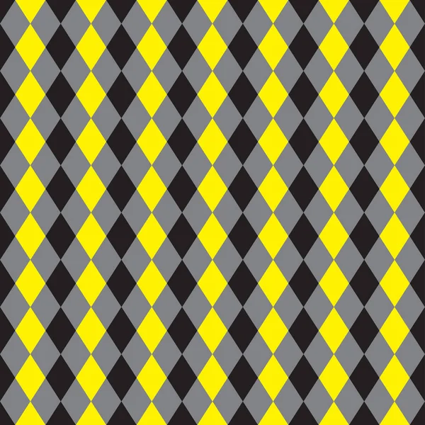 Fondo de patrón de argyle amarillo y negro sin costuras . — Archivo Imágenes Vectoriales