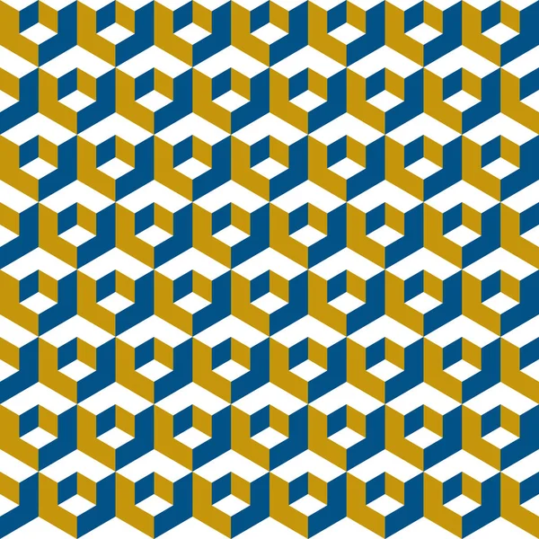 シームレスな抽象的なベクトルの幾何学的な等尺性キューブ パターン背景 — ストックベクタ