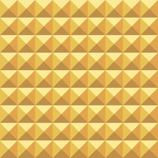 Seamless abstract golden geometric facet surface pattern — Stock Vector