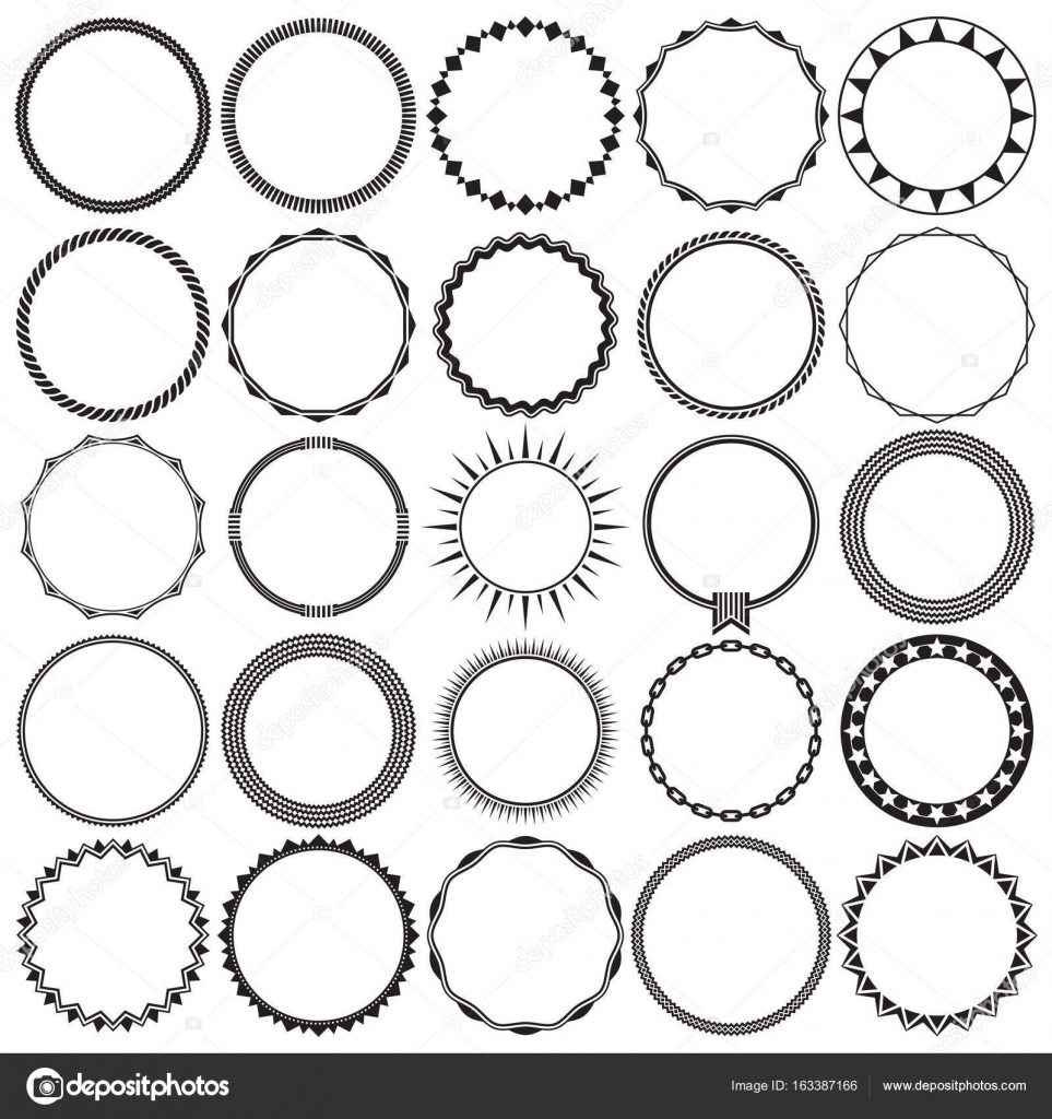 Download Vector Collection of Round Decorative Border Frames with ...