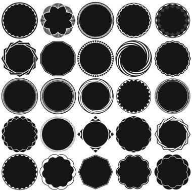 Yuvarlak Dekoratif kenarlık çerçeveleri sağlam topluluğu arka plan dolu. Vintage etiket tasarımları için idealdir.