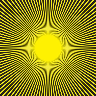 Sunburst Radyal desen sarı ve siyah