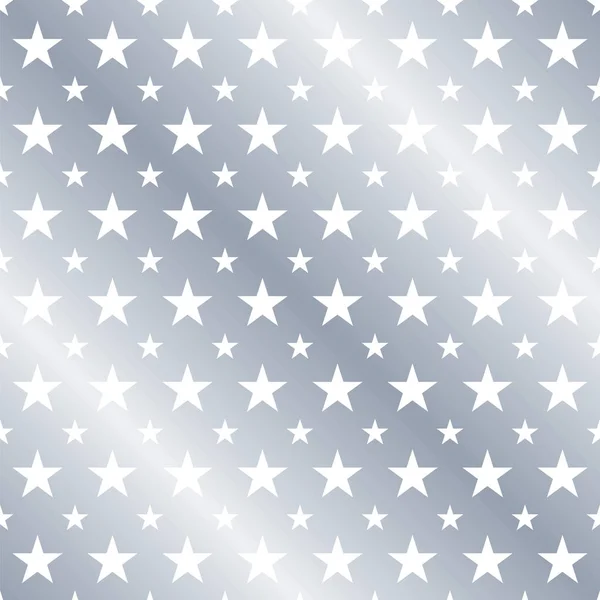 Sömlös Silver Star mönster. Perfekt för inplastning papper eller gratulationskort design. — Stock vektor