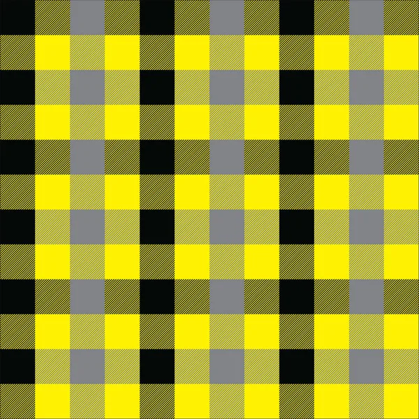 Απρόσκοπτη Μαύρο καρό γκρι και κίτρινο — Διανυσματικό Αρχείο
