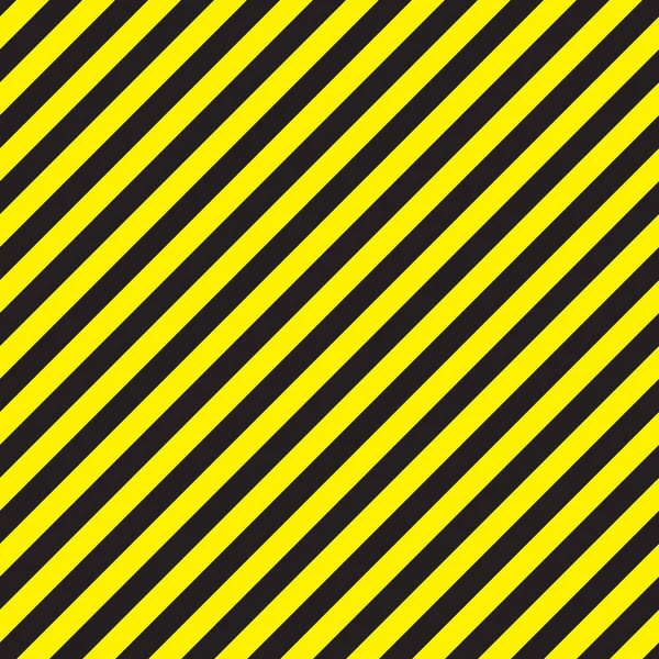 シームレスなシェブロン斜めの黒と黄色の警告ストライプ — ストックベクタ
