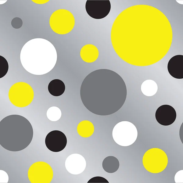 シルバーのシームレスな黒黄色灰色の点 — ストックベクタ