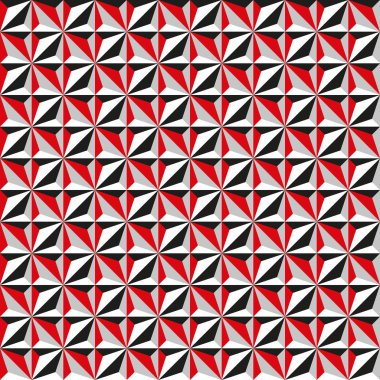 Sorunsuz soyut geometrik doku desen arka planda kırmızı, beyaz ve siyah.