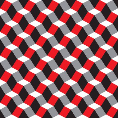Kesintisiz geometrik 3d soyut yönlü desen