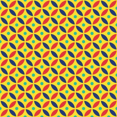 Kusursuz Kesişen Geometrik Vintage Çember Deseni