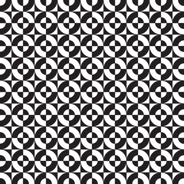 无缝抽象几何圆与平方相交重叠模式 — 图库矢量图片