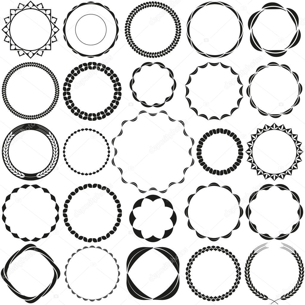 Collection of leaf border frames. Ideal for decorative vintage label designs.