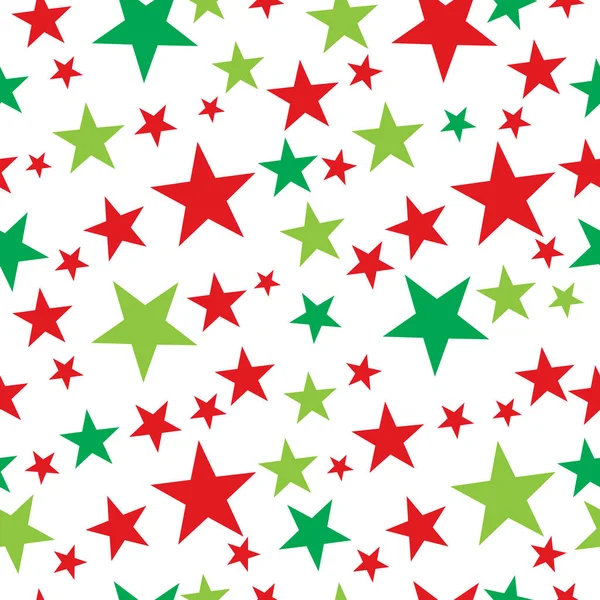 Patrón de papel de envolver estrella de Navidad sin costuras — Vector de stock