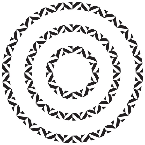 Tribal Ethnique Géométrique Rond Bordure Circulaire Cadre — Image vectorielle