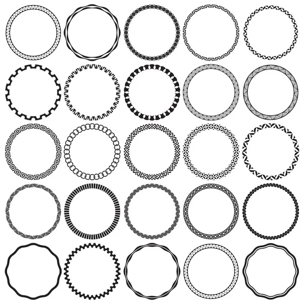 Yuvarlak Dekoratif Sınır Çerçeveleri Koleksiyonu. Eski etiket tasarımları için ideal.