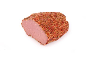 Otlu sığır eti. Geleneksel sosis ürünleri beyaz arkaplan.