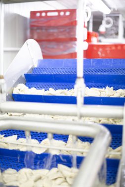 Yiyecek fabrikası. Gıda üretim tesisi. Üretim hattı.