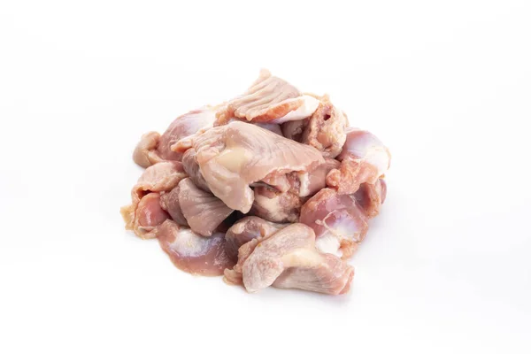 Chicken gizzards isolated on a white background. Chicken stomaches. — Stok fotoğraf